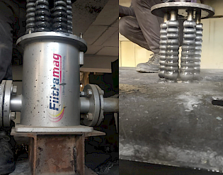 Filtramag+ removing ferrous particles from a machine