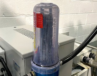 A magnetic filter attached to a machine